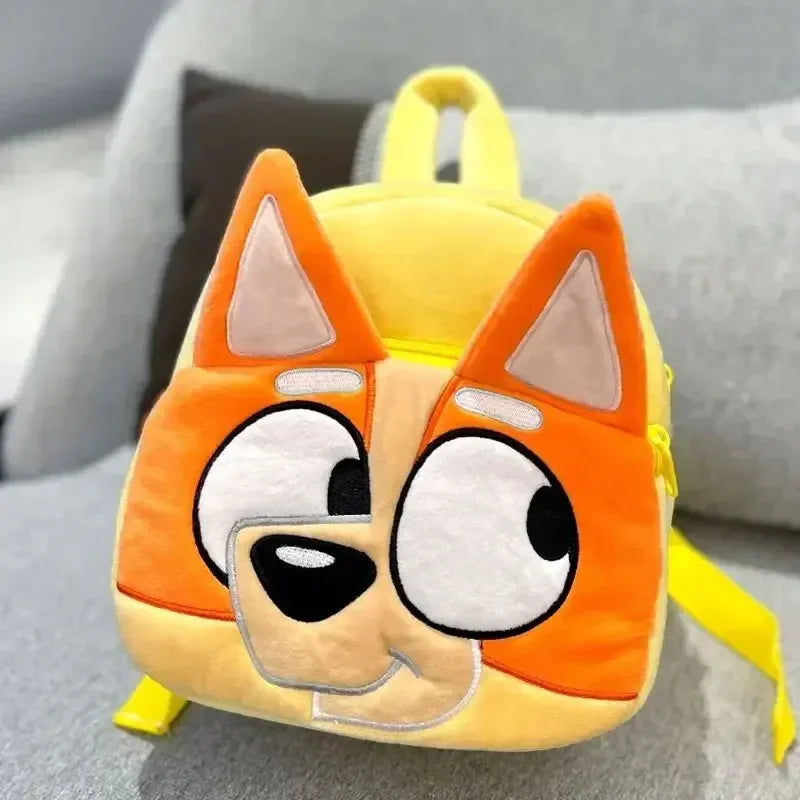 Cute Bluey Family Cartoon Plush Backpack - Children'S Schoolbag, For Kindergarten And Travel, Fun Snack Bag, Great Kids' Gift