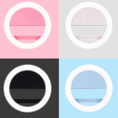 Anneau lumineux Led pour Selfie, objectif de téléphone Portable, lampe LED pour Selfie, Mini lumière pour téléphone Portable, pour iPhone Xiaomi Huawei vidéo en direct