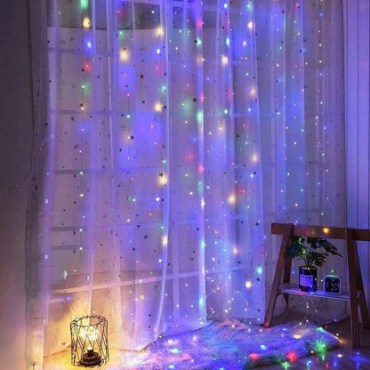 USB Curtain String Lights 8 Lighting Modes LED Light for Outdoor Garden Wedding Christmas New Year Home Decoration
