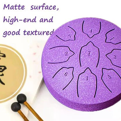 Steel Tongue Drum 4 Inch 9 Notes Percussion Instrument Balmy Drum with Drum Mallets Mini Handpan Drum for Meditation Yoga Majors