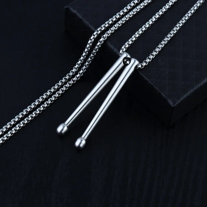 Tambour collier baguettes Punk bijoux Punk baguettes pendentif collier Cool tambour bâton collier pour femmes hommes tambour bâton
