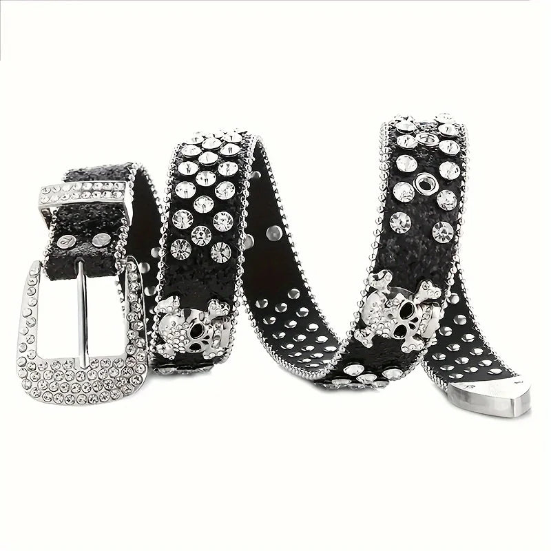 Ceinture élégante en cuir Pu Y2K, Style Cowgirl occidental, scintillante, BB, accessoires pour robe en jean pour femmes