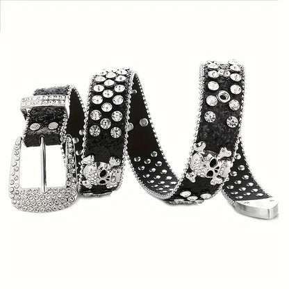 Ceinture élégante en cuir Pu Y2K, Style Cowgirl occidental, scintillante, BB, accessoires pour robe en jean pour femmes