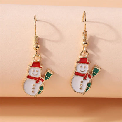Fashion Merry Christmas Tree Deer Snowflake Santa Claus Drop Earrings for Women Girls New Year Party Festival Jewelry Gifts