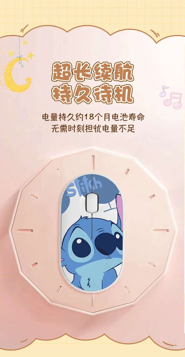 Lilo & Stitch Exquisite and Compact Bluetooth 5.0 Wireless Mouse Office Laptop Tablet Portable Silent True Wireless Mouse