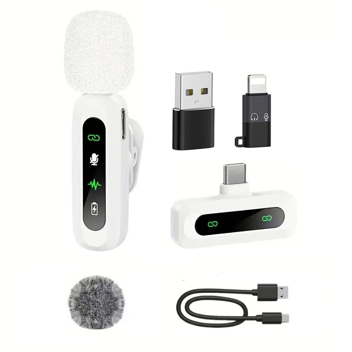 Microphone cravate sans fil pour iPhone, Android, PC : enregistrement audio-vidéo, suppression du bruit, micros cravates pour TikTok en direct, YouTube