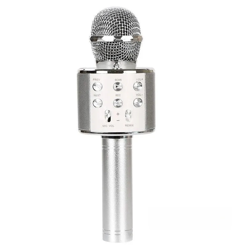 Wireless Bluetooth Karaoke Microphone, 5-in-1  Mic with Built-in Stereo Speaker/4 Voice-Changing Effect, Great Gifts