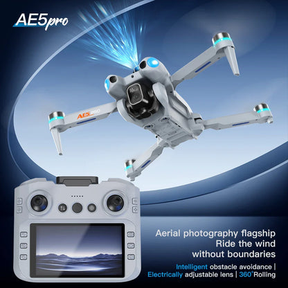 Nouveau Mini Drone caméra HD télécommande avec écran Intelligent évitement d'obstacles moteur sans brosse quadrirotor Dron jouets AE5Pro