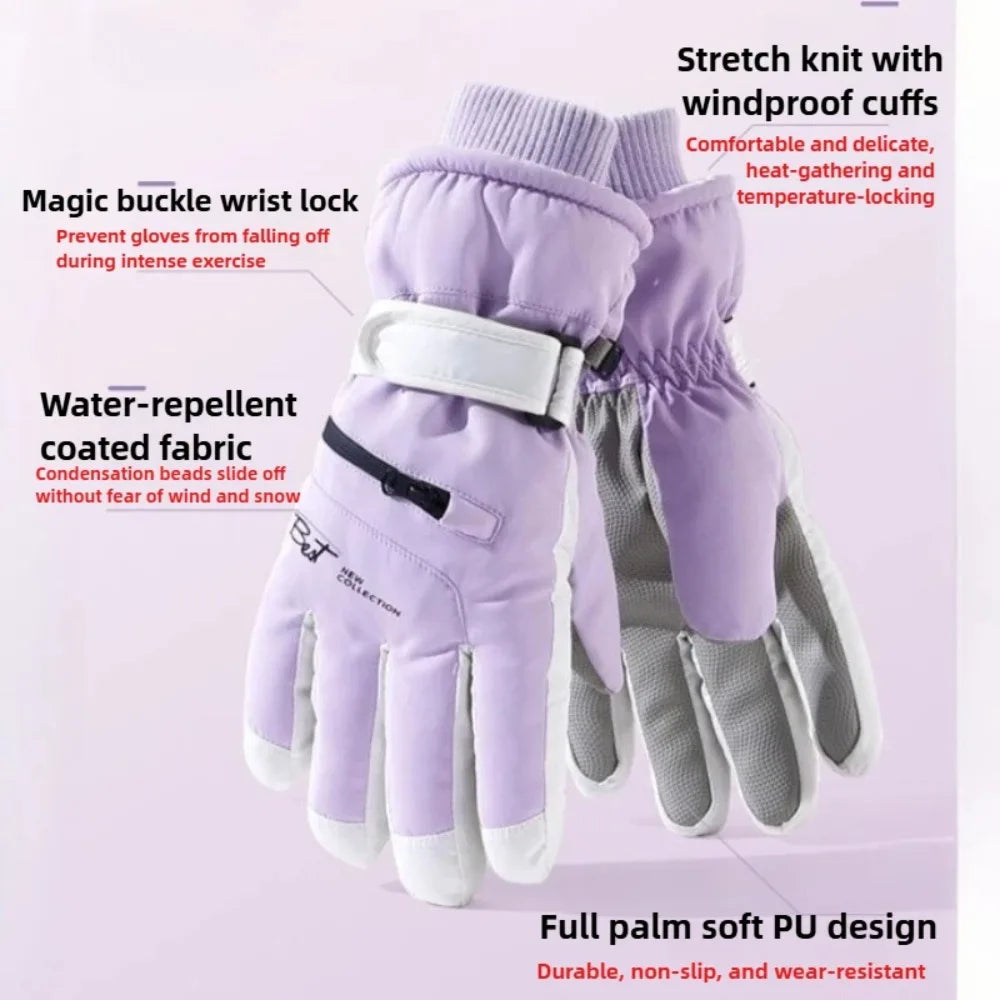 Gants de cyclisme d'hiver, antidérapants, au toucher, pour Ski, accessoires de Snowboard, poche étanche, chauds pour hommes et femmes