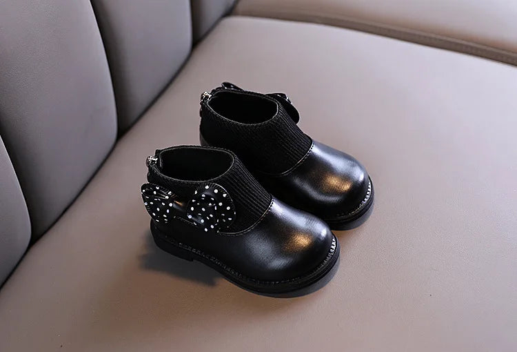 Enfants bottes courtes filles chaussures automne hiver chaud tricoté enfants bottes princesse doux arc enfant en bas âge filles bottes chaussures enfant H11071