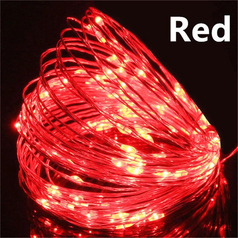 Guirxiété lumineuse LED dégradée USB, fil de cuivre, 20m, 200LED, guirxiété de lampe extérieure de vacances, arbre de Noël, décoration de fête de mariage