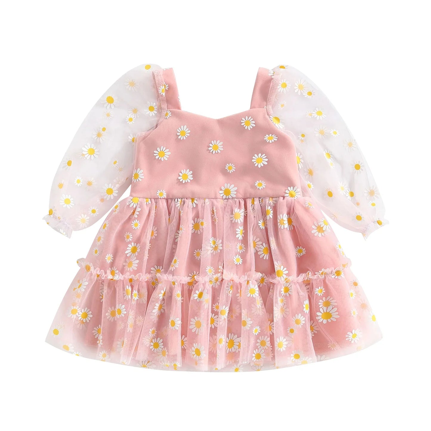 Pudcoco-Robe princesse en tulle à manches longues pour bébé fille, robe trapèze pour tout-petit, élégante, AndrPrint Destroy, maille, fête, 3M-3T