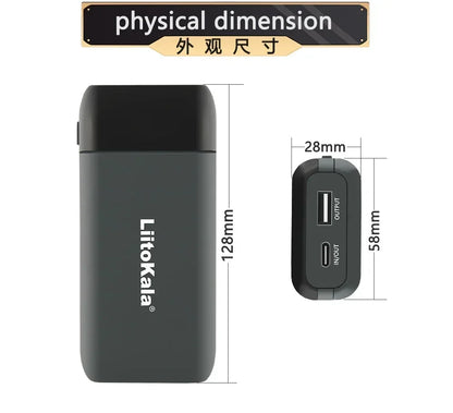 LiitoKala Lii-MP2 Portable Power Battery Charger LCD USB Type-C Input for 18700 20700 21700 18650 Batteries