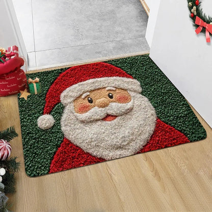 Tapis de porte de noël rouge, père noël, extérieur, intérieur, bonhomme en pain d'épice, nouvel an, joyeux noël, décoration de tapis de pied pour la maison