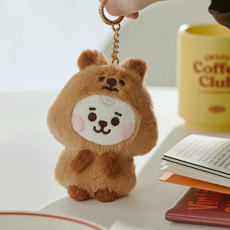 Baby Animal Series Bt21 Cooky Shooky Plush Doll Keychain Pendant Cute Koya Toy Girls Bag Packaging Decoration Collection Gift