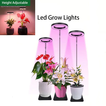 LED plant grow light is round, red and blue light combination, USB telescopic tube inserted into the soil, dimming and color change