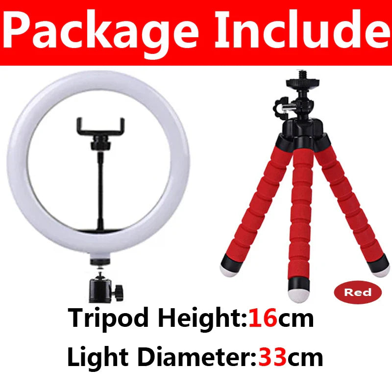 Anneau lumineux LED pour Selfie, 10 pouces, lampe de remplissage à intensité variable pour photographie, avec Mini trépied, pour téléphone portable, vidéo en direct, Studio Photo