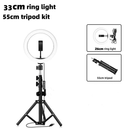 Anneau lumineux LED circulaire avec support pour téléphone, éclairage de studio, lampe pour caméra photo et vidéo YouTube, prise de vue Vlog et selfie