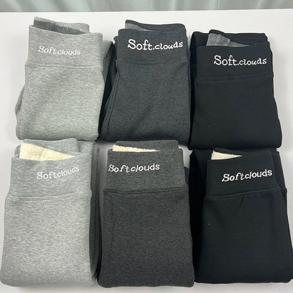 Pantalon crayon taille haute en laine d'agneau pour femme, leggings d'hiver épais, peluche moelleuse, longueur de rinçage, doublure en velours chaud ATIONS Ins, décontracté