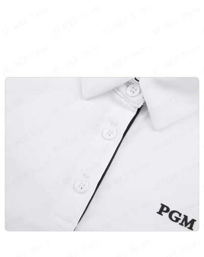 PGM Girls Golf Long Sleeve T Shirts Golf Wear for Kids Comfortable Skin Friendly Sports Fabric Children's Clothing YF548