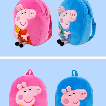 Peppa Pig Crossbody Bag Stereoscopic Doll Backpack Anime Knapsack Plush Coin Purse Toys George Round Pocketbook Children's Gifts