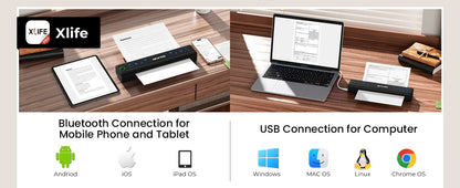 NEWYES Portable Thermal Printer Inkless Printer Wireless Connectivity Business Travel Home Education Use