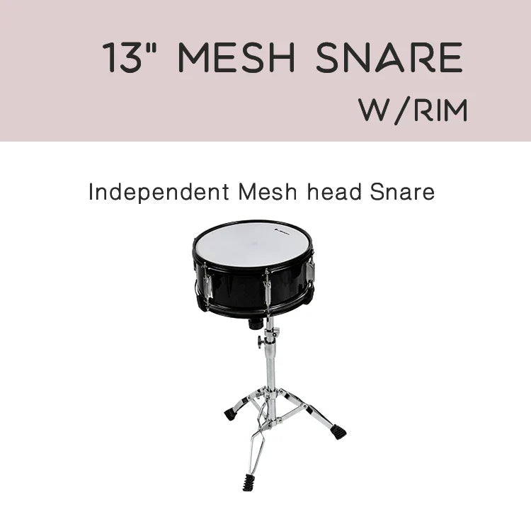 Drum 13*5" Dual Zone Mesh Head Wooden Drum Pad for Electronic Drum