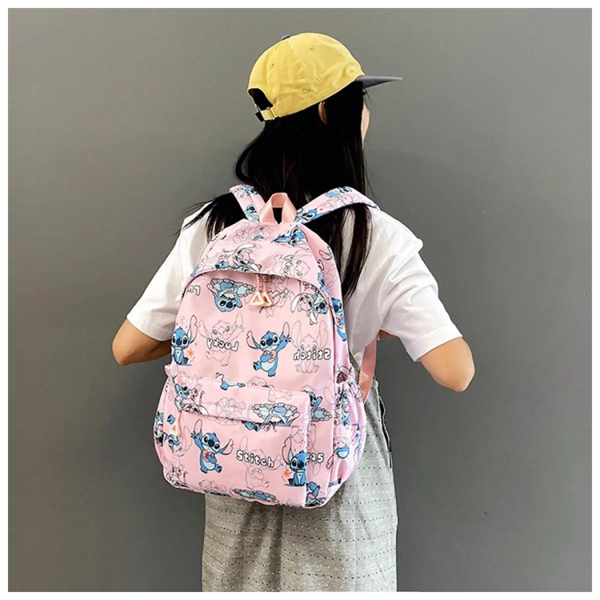 Cartoon Stitch Print Backpack Spacious Lightweight Travel Bag Waterproof School Backpack for College Students Teens Boys Girls
