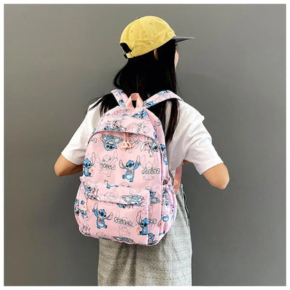 Cartoon Stitch Print Backpack Spacious Lightweight Travel Bag Waterproof School Backpack for College Students Teens Boys Girls