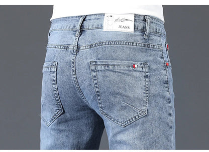 Jean skinny homme polaire hiver chaud uni coréen tendance slim pantalon denim homme épaissi extensible coupe crayon vêtements homme