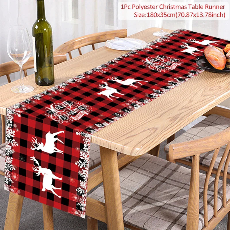 Chemin de Table de Noël, Décoration pour la Maison, Couverture de Nappe, Ornement, Cadeaux, ixdu Nouvel An, 2023