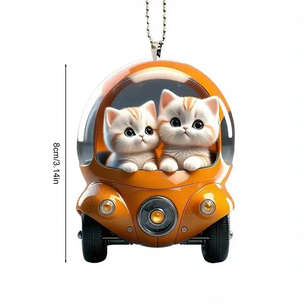 Acrylic Cat Charm for Car Realistic Cat Pendant Car Ornament Hanging Decor for Car Lovers Acrylic Charm Party Festival Gift