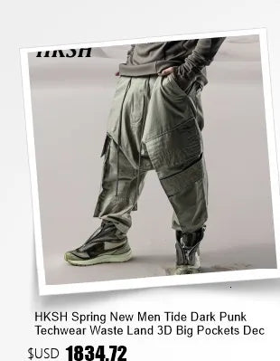 HKSH Spring Autumn New Man Punk Fashion Streetwear Dark Brushed Wax Handmade Damaged Tops Denim Jacket Y2K Chic Ins Coats HK4959
