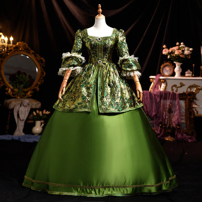 Robe de bal Marie-Antoinette géorgienne en satin, robe de soirée victorienne pour femme