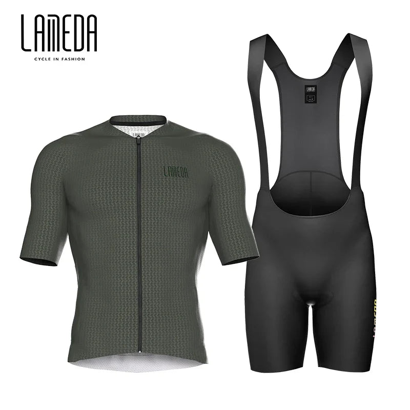 Lameda vêtements de cyclisme été hommes à manches courtes séchage rapide respirant maillot de cyclisme Shorts de cyclisme ensemble de sangles pour hommes
