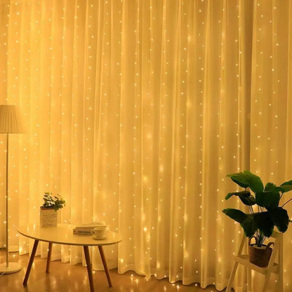 USB Curtain String Lights 8 Lighting Modes LED Light for Outdoor Garden Wedding Christmas New Year Home Decoration