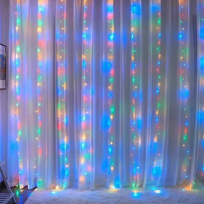 Rideau Lumineux LED USB avec Télécommande, Guirxiété Lumineuse, 8 Modes, 3 m, 6m, Vacances, Mariage, Dégradé, Chambre, Salon, Décor