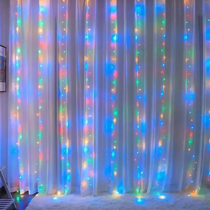 Rideau Lumineux LED USB avec Télécommande, Guirxiété Lumineuse, 8 Modes, 3 m, 6m, Vacances, Mariage, Dégradé, Chambre, Salon, Décor