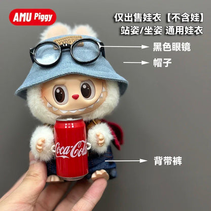Clothes Doll DIY Accessories Pull Cloth Cola Happiness Factor Labubu Clothes Set Doll Outfit Have Shoes