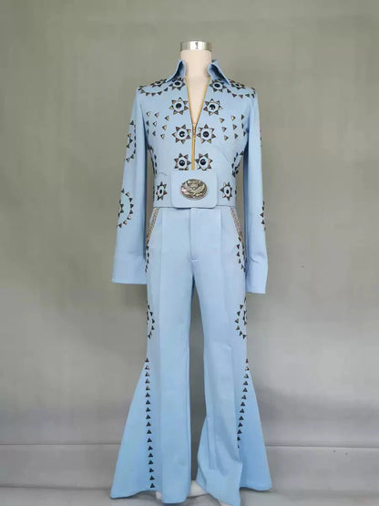 Luxury High Quality Performance Costume Diamond Rhinestones DJ Rock Singer Star Cosplay Ballroom Dance Stage Party Costume Men