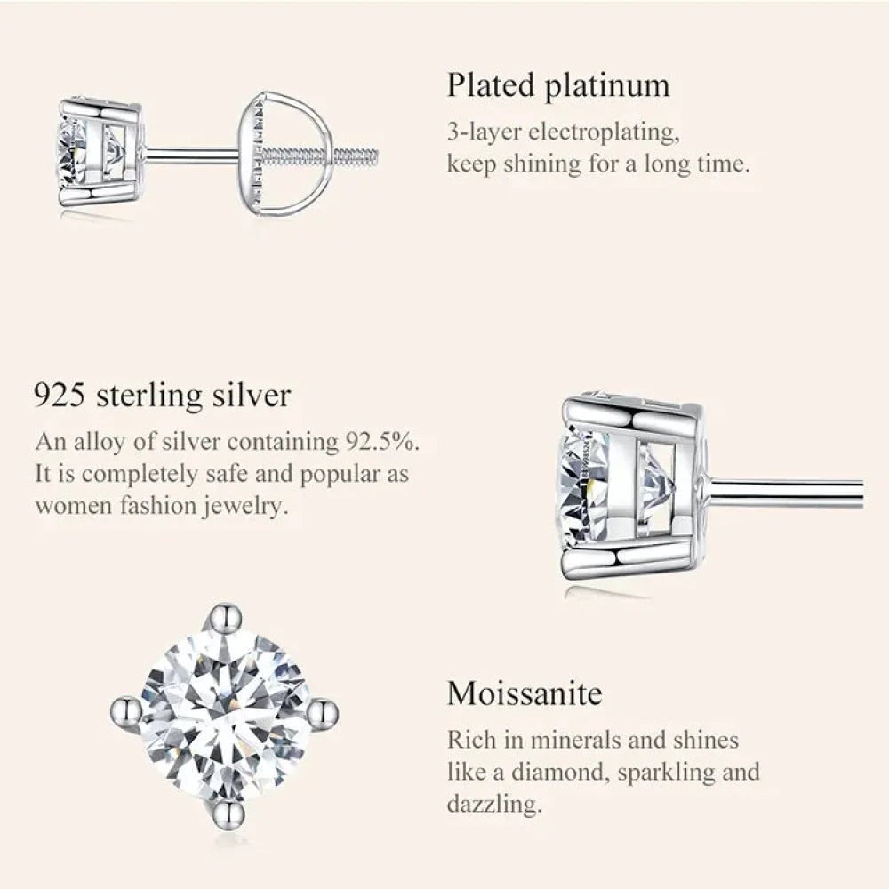 Breathtaking Moissanite Heart Stud Earrings | 925 Sterling Silver