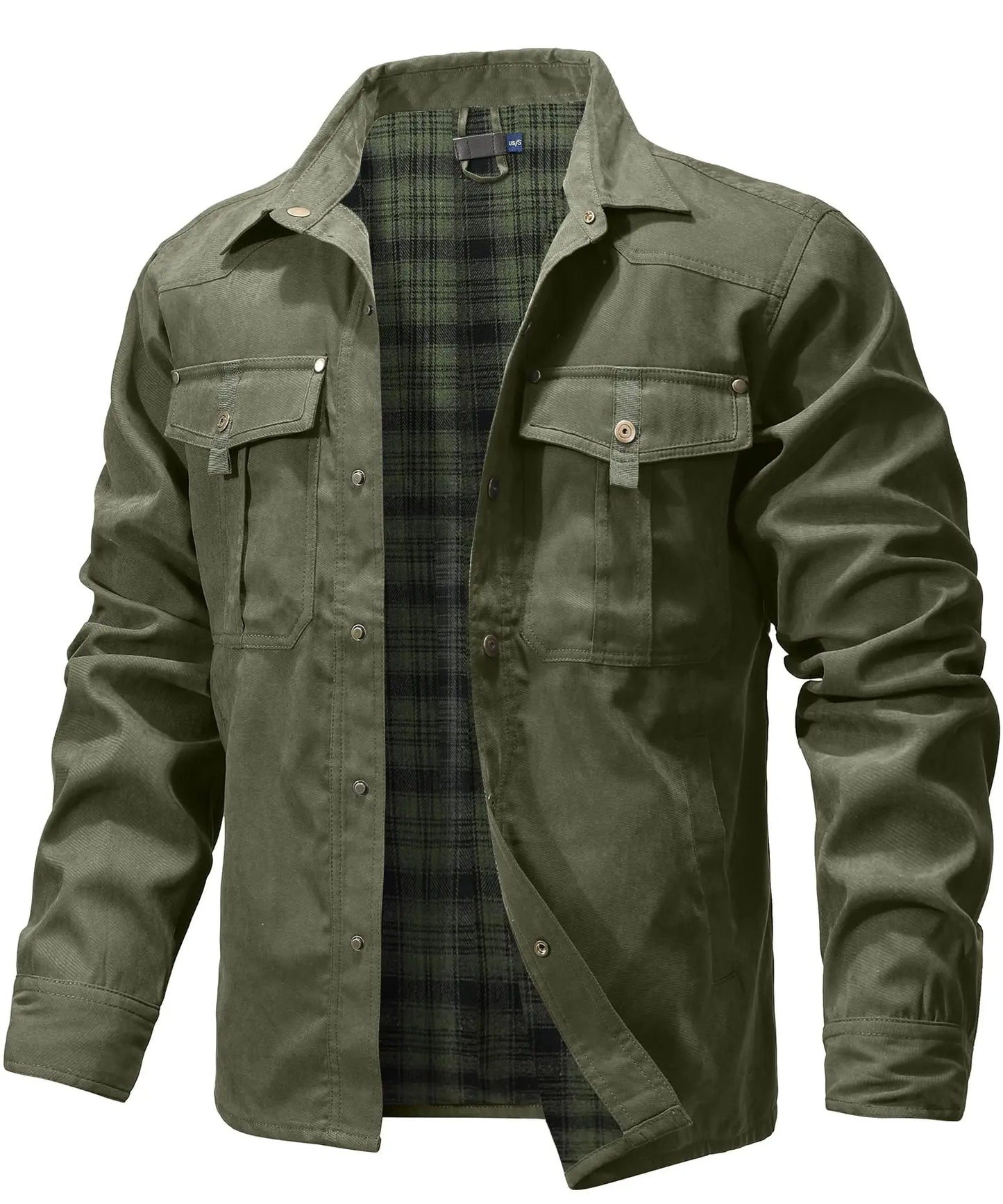 Vestes pour hommes, printemps, chemise doublée en flanelle, manteau, veste décontractée à boutons-pression, style cowboy occidental, haut de haute qualité, taille US