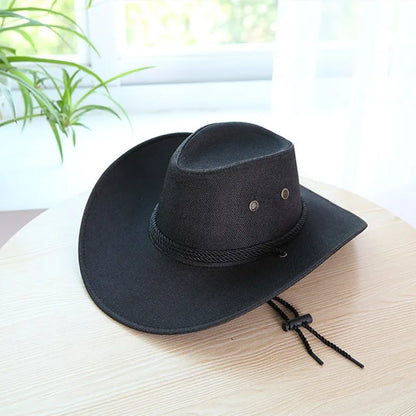 Spring Autumn Wide Brim Solid Color Men Jazz Hat Unisex Sun Protection Outdoor Women Top Hat Cowboy Cap