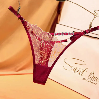 String personnalisé pour femmes, culotte en dentelle découpée, string personnalisé, lettres en strass, sous-vêtements, cadeau de saint valentin, nouvelle collection