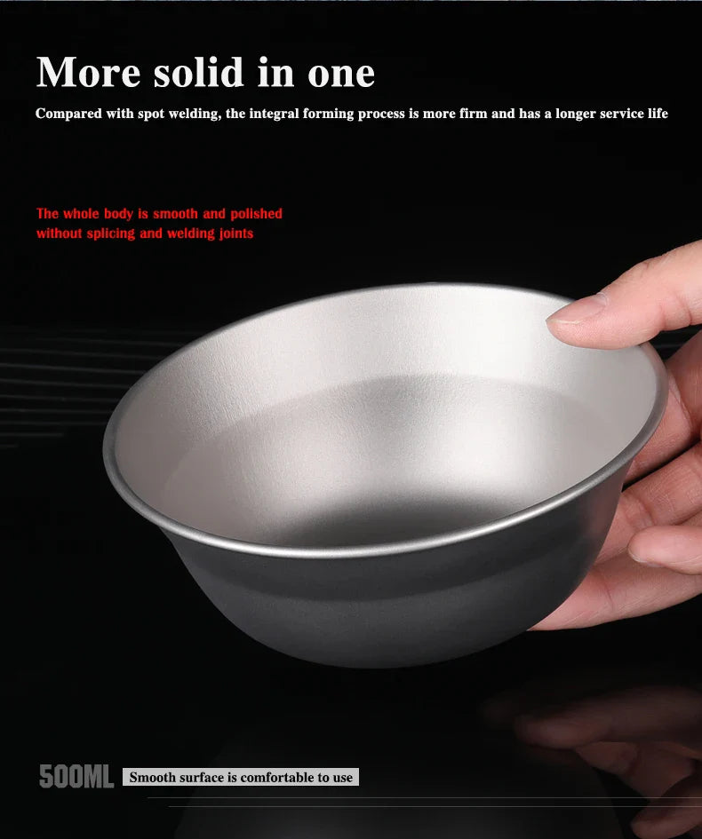 Tiartisan-Filles à repas de camping en titane, assiettes, ustensiles, randonnée en plein air, ultraléger, portable, empilable, plats à salade, ensemble de britware