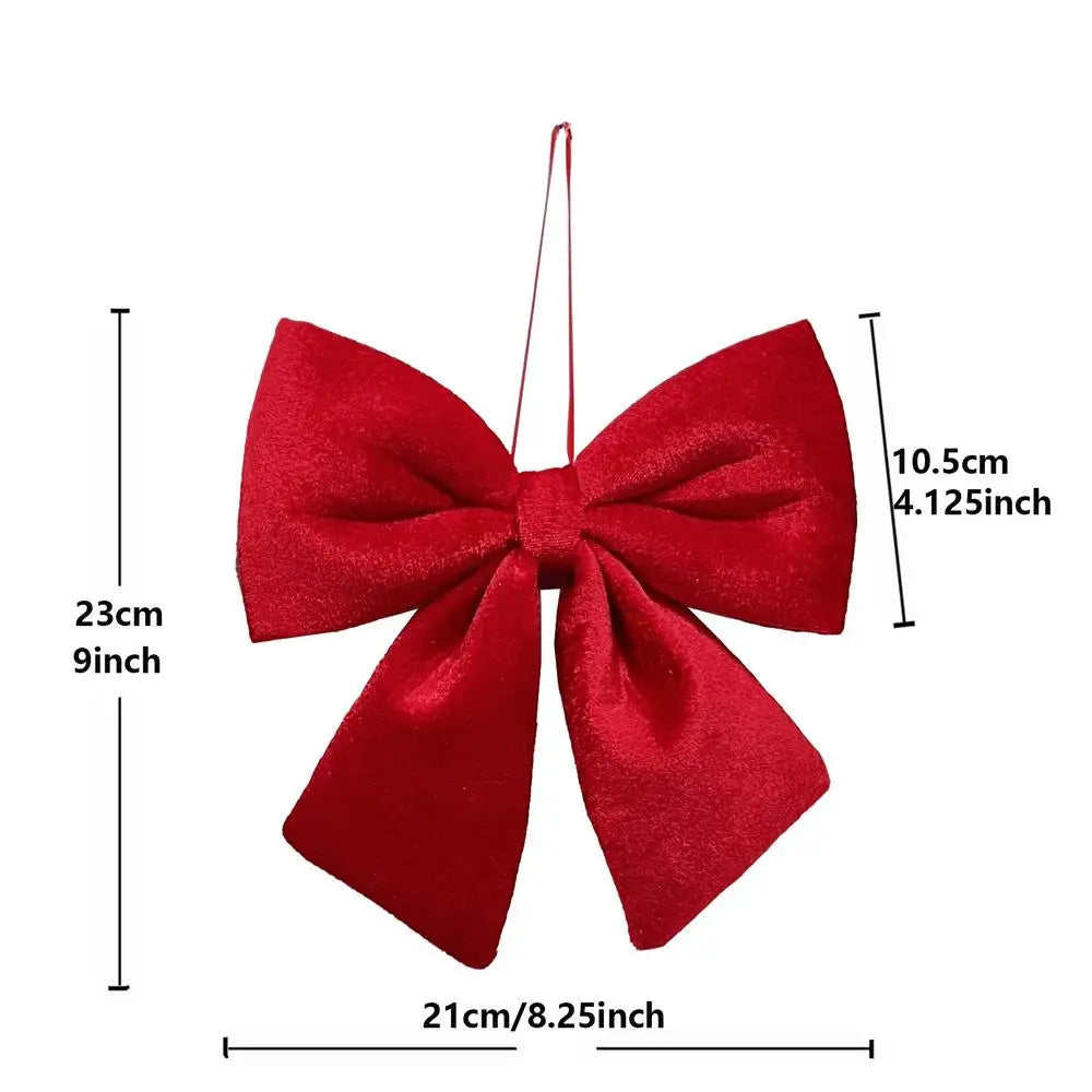Grand nœud papillon de noël suspendu, pendentif en velours rouge pour porte, décoration de fête de noël du nouvel an 2026, nouvelle collection