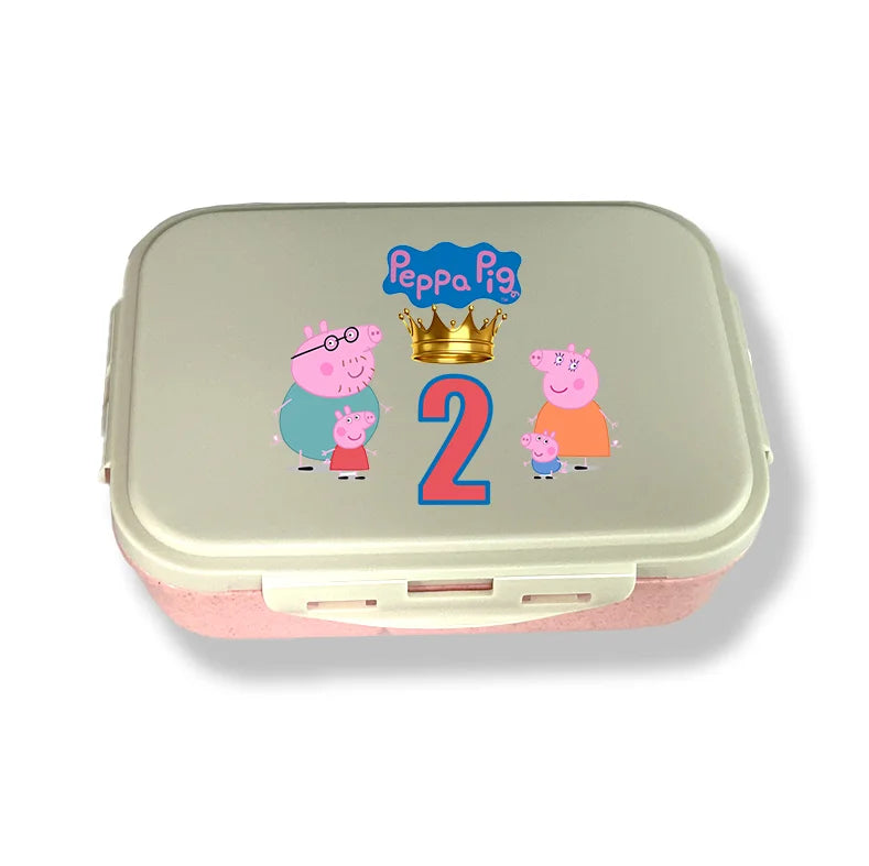 Peppa Pig Boîte à lunch Contenants de conservation des aliments pour enfants École Pique-nique Boîte à lunch Bureau Étui à dîner Cadeau d'anniversaire de Noël