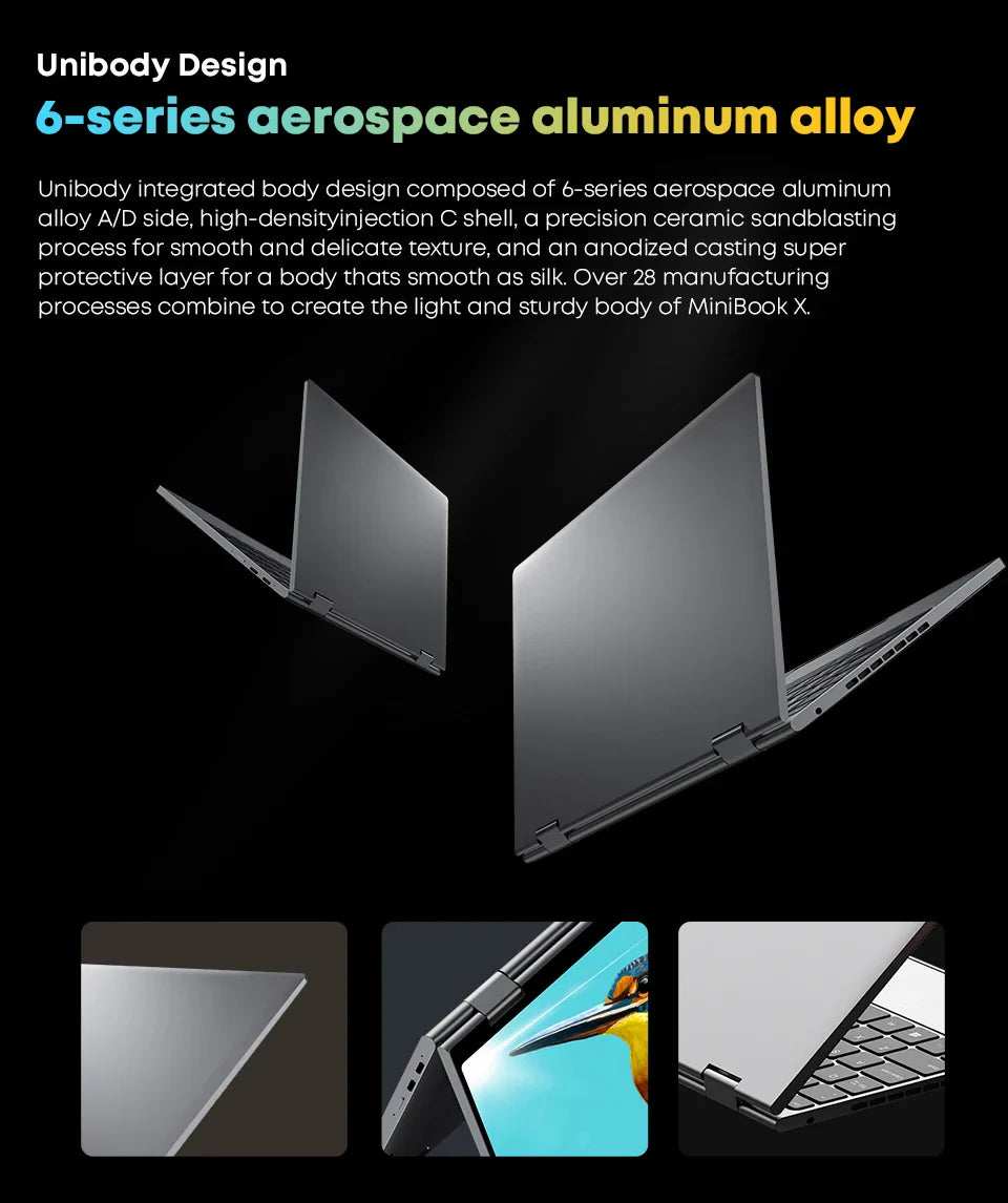 Ordinateur portable tablette 2 en 1 CHUWI MiniBook X Intel N150 CPU Écran FHD IPS 10,51" 12 Go LPDDR5 512 Go SSD Windows 11 1200*1920