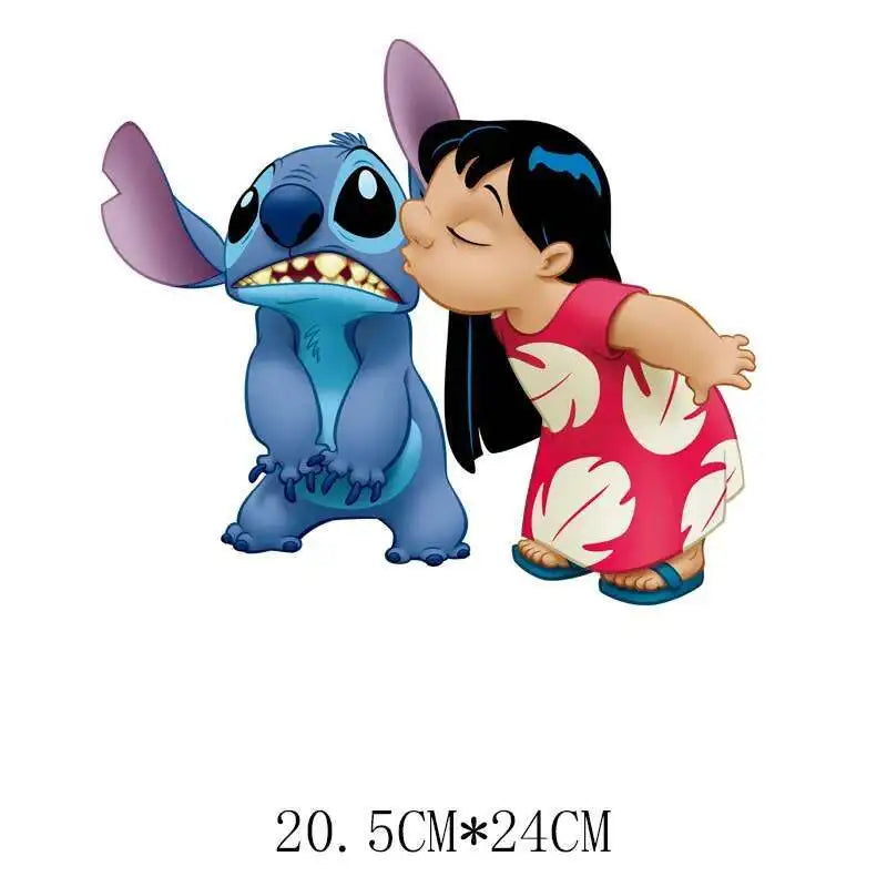 Cute Stitch MINISO Lilo & Stitch Heat Transfer Stickers Iron-on Transfers For Clothing Thermoadhesive Adhesive Patches Kawaii
