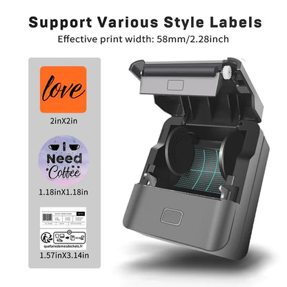 SINMARK SK20 Portable Thermal Printer With Labels Mini Bluetooth Sticker Marker Self-adhesive Label Printer Photo Printer Gift